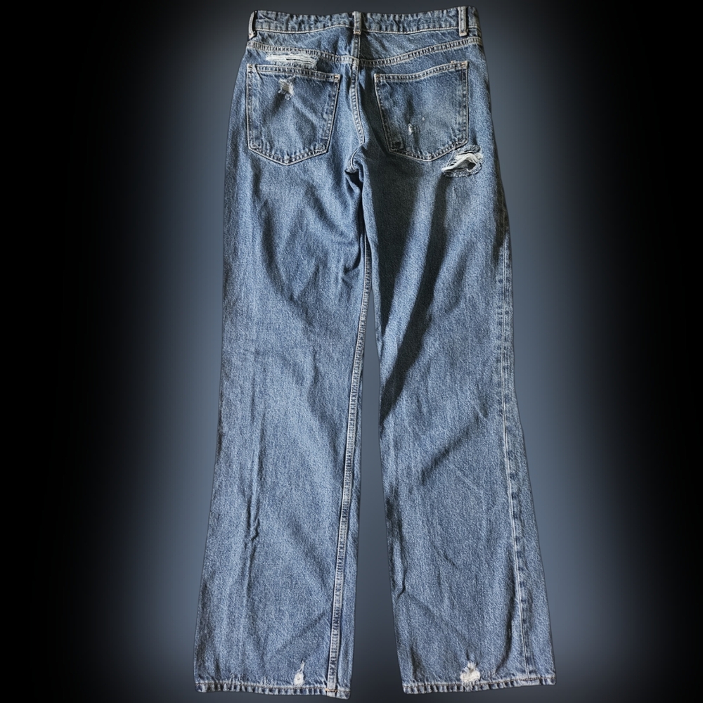 Zara Wide Leg Jeans, Distressed - Picture 5 of 16